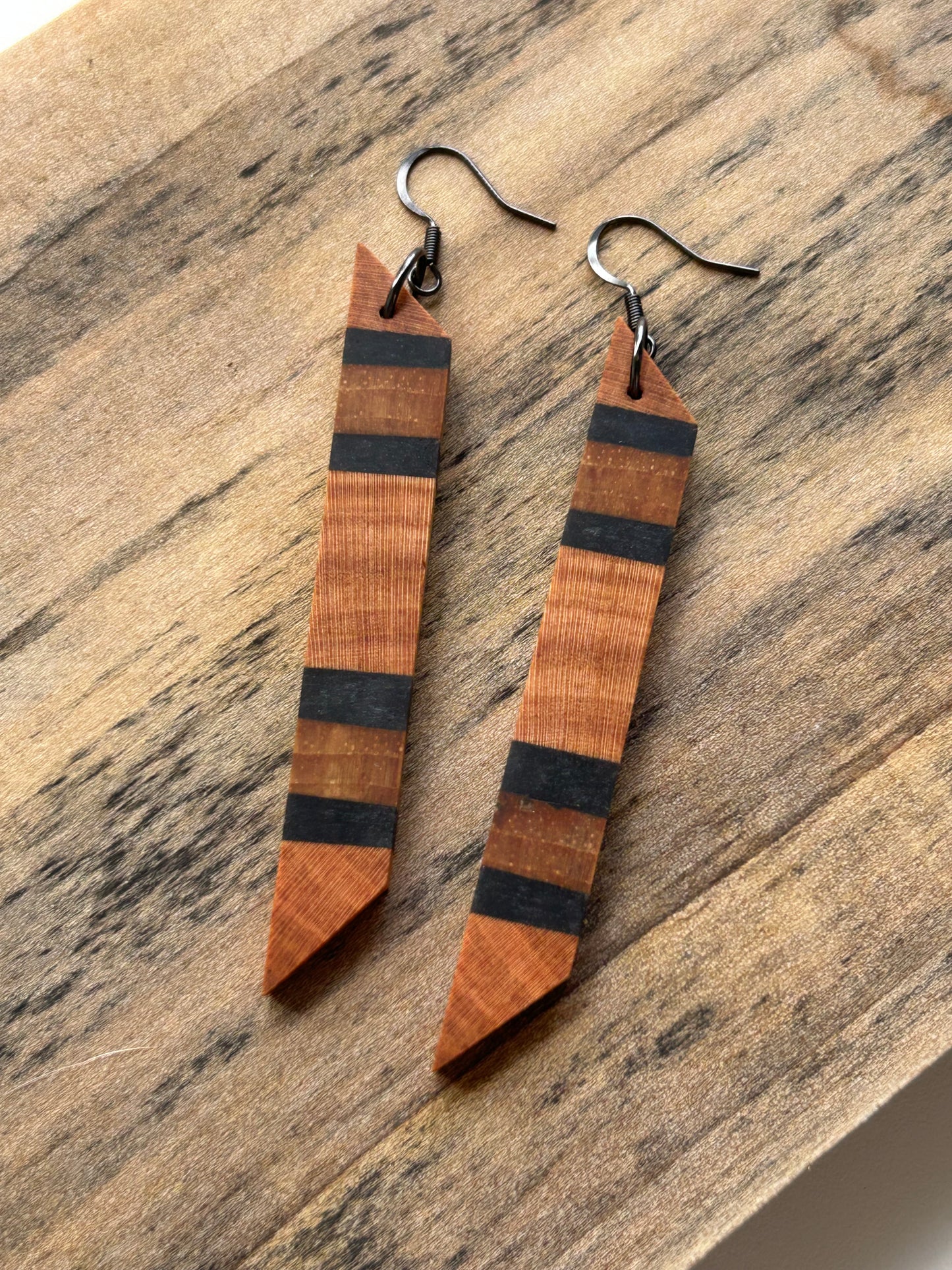 Cherry and Pecan w/ Black Onyx Stripes