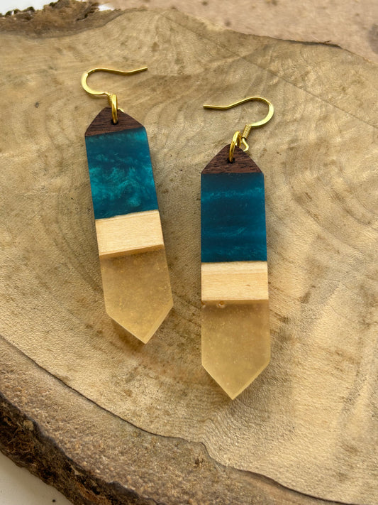Jags Teal and Gold Dangle