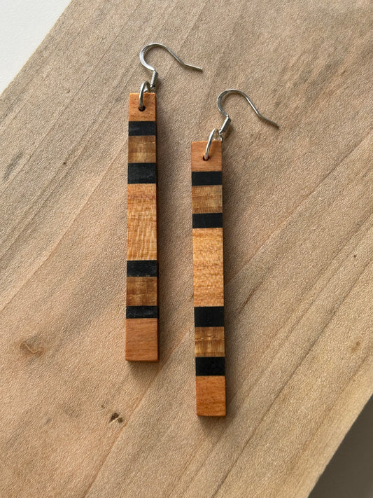 Cherry and Pecan w/ Black Onyx Stripes Skinny