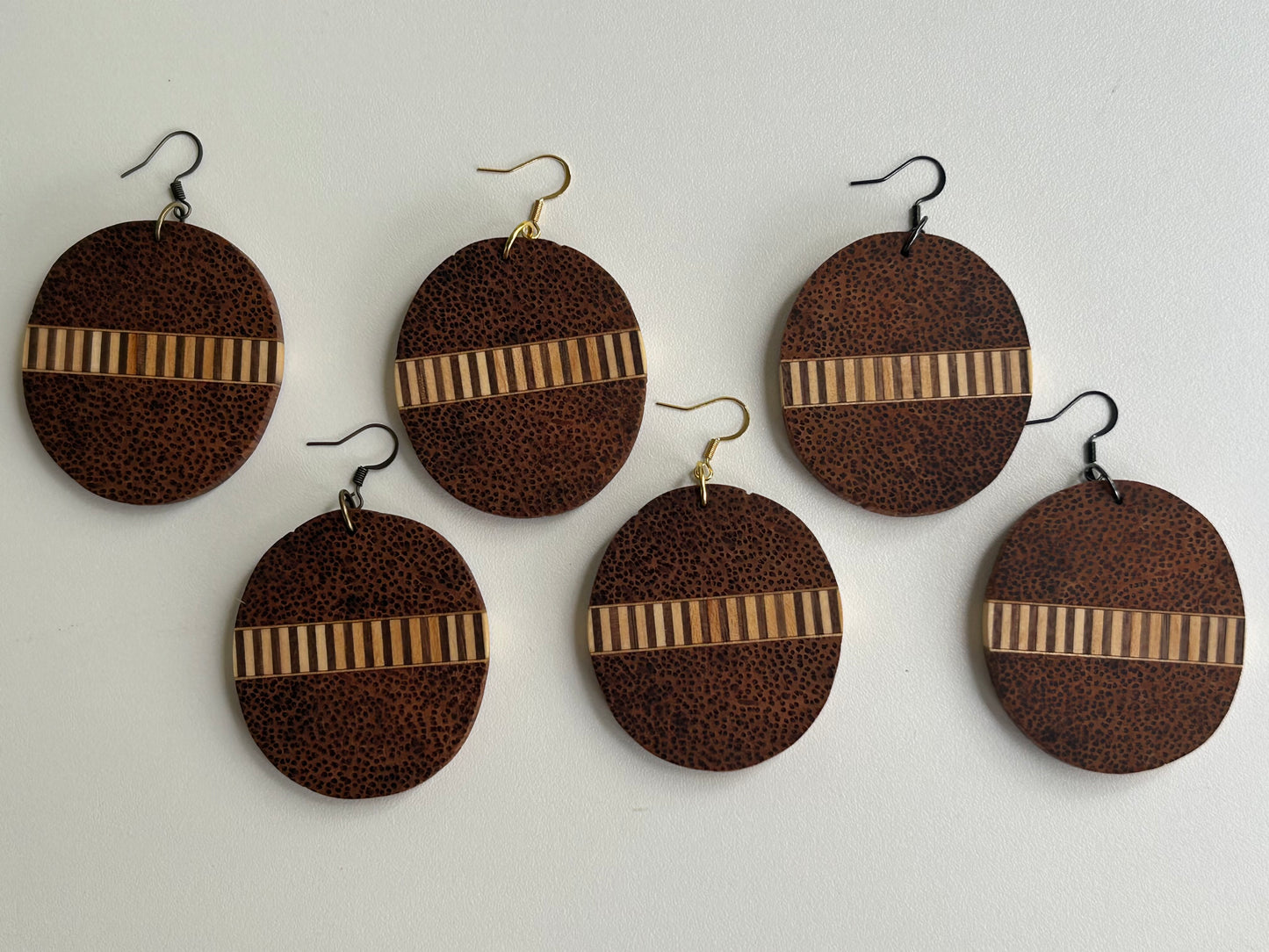 Black Palm Rounds w/ Basswood and Walnut stripes