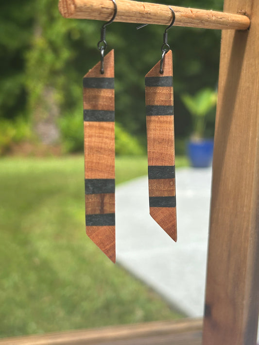 Cherry and Pecan w/ Black Onyx Stripes