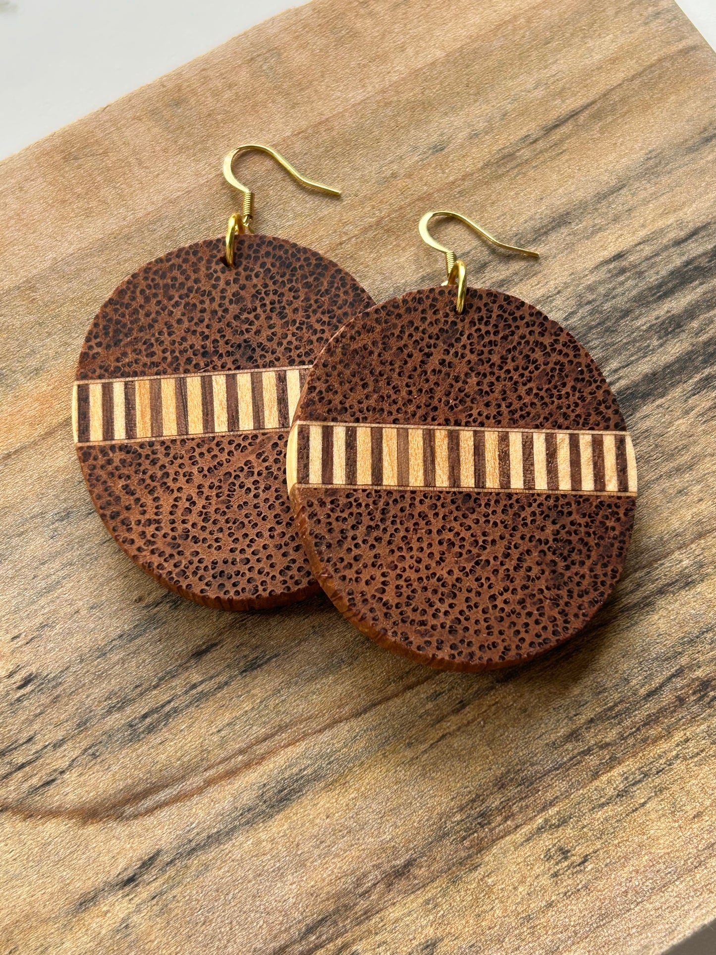 Black Palm Rounds w/ Basswood and Walnut stripes