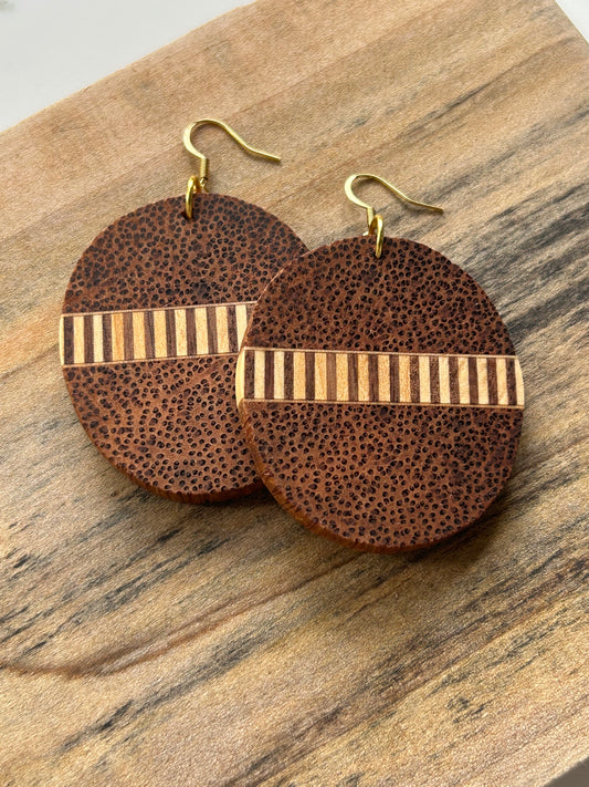 Black Palm Rounds w/ Basswood and Walnut stripes